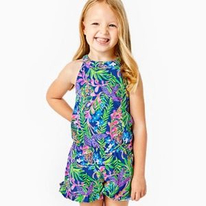 Borealis Blue How You Like Me Prowl Lilly Pulitzer Romper.Sz 8-10.GreatCondition